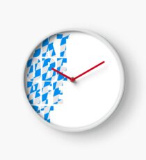 Oktoberfest text flag blue white pattern party celebrate design cool Clock