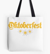 oktoberfest edelweiss flower bavaria party celebrate text shirt cool design Tote Bag