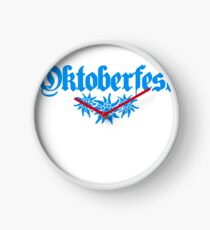 oktoberfest edelweiss flower bavaria party celebrate text shirt cool design Clock