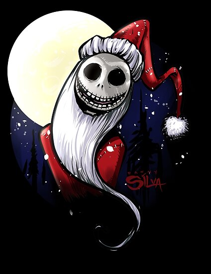 Santa Jack Skellington Posters By Dsilvadesigns Redbubble   Flat,550x550,075,f.u1 