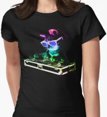 Camiseta entallada para mujer CASA CAT (Rainbow DJ Kitty)