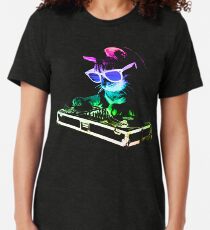 Camiseta de tejido mixto CASA CAT (Rainbow DJ Kitty)