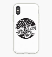 Get Cafe Racer TV merchandise with a classic black & white logo iPhone Case