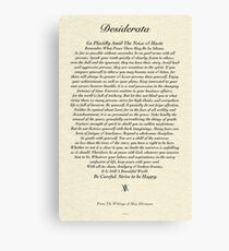 Original Desiderata Gedicht von Max Ehrmann Leinwanddruck