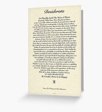 Original Desiderata Gedicht von Max Ehrmann Grußkarte