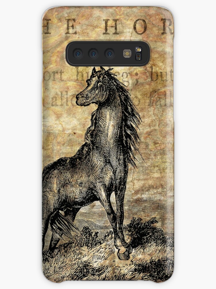 Beautiful Horse and Fence with Oak Tree Sunrise Silhouette Samsung S10 Case