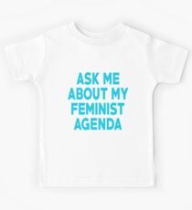 Camiseta para niños Agenda Feminista Azul Neón