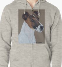 Fox Terrier Vignette Zipped Hoodie