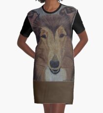 Bearded Collie Graphic T-Shirt Dress
