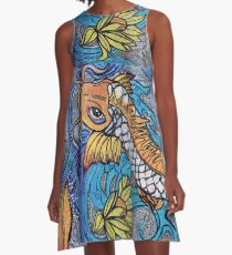 Glitzer Fisch A-Linien Kleid