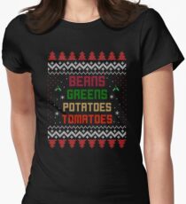 Beans, Greens, Potatoes, Tomatoes Thanksgiving Fitted T-Shirt