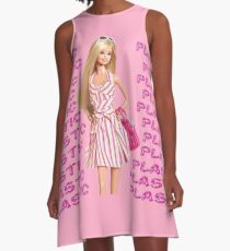 "Plastic" Glitter Pink Pastel A-Line Dress