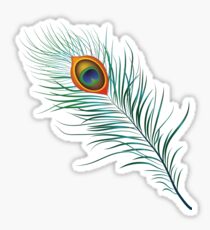 Pegatina pluma de pavo real