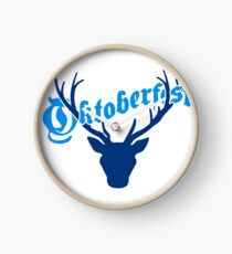 deer horns oktoberfest text lettering shirt cool design Clock