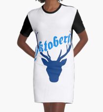 deer horns oktoberfest text lettering shirt cool design Graphic T-Shirt Dress