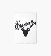 deer horns oktoberfest silhouette black shirt cool design Art Board