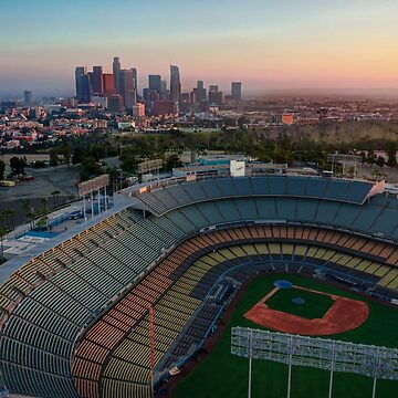 Dodger Stadium And Los Angeles Skyline Long Sleeve T-Shirt