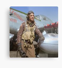 Edward C. Gleed Tuskegee airman — Colorized Metal Print