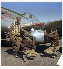 Edward C. Gleed and two other Tuskegee airman — Colorized Poster