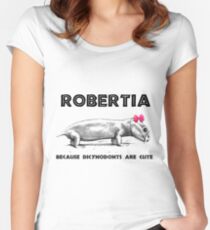 Robertia. Because Dicynodonts Are Cute - Paleontology Women's Fitted Scoop T-Shirt