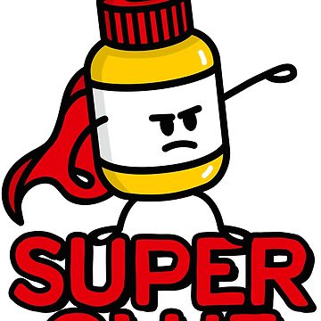 Super glue super hero hero funny glue pun cartoon' Sticker