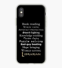 Librarian white text iPhone Case