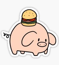 Hamburger Piggy Sticker