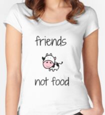 Friends, Not food! Women's Fitted Scoop T-Shirt