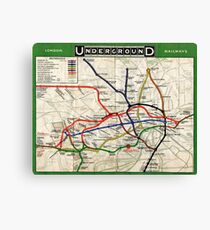 Map - London Underground Map - 1908 Canvas Print