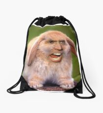 Nicolas Cage/Rabbit Drawstring Bag