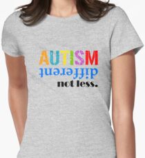 Autism different not less black Women's Fitted T-Shirt