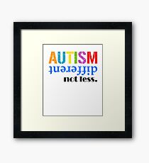 Autism different not less black Framed Print
