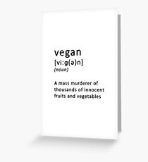 Vegan Definition Greeting Card