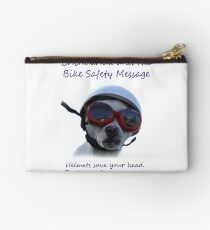 Chihuahua and the Bike Safety Message Tee and Sticker Studio Pouch