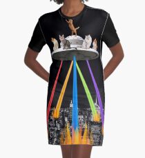 CAT INVADERS Graphic T-Shirt Dress