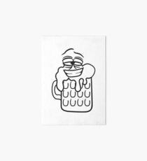 cool funny face alive comic cartoon thirst logo beer pitcher drinking drinking party celebrate drinking alcohol symbol cool shirt oktoberfest Art Board
