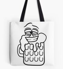 cool funny face alive comic cartoon thirst logo beer pitcher drinking drinking party celebrate drinking alcohol symbol cool shirt oktoberfest Tote Bag