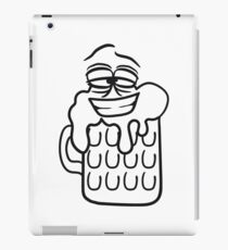 cool funny face alive comic cartoon thirst logo beer pitcher drinking drinking party celebrate drinking alcohol symbol cool shirt oktoberfest iPad Case/Skin