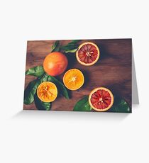 Still Life with Ripe Juicy Citrus Fruits Greeting Card