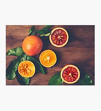 Still Life with Ripe Juicy Citrus Fruits Photographic Print