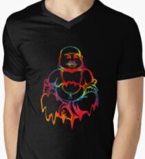 Camiseta de cuello en V Melting Tie-Dye Buddha