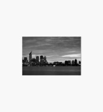 city skyline in black and white Art Board