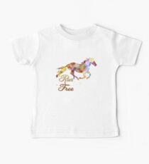 Run Free, Colorful Horse Art Baby Tee