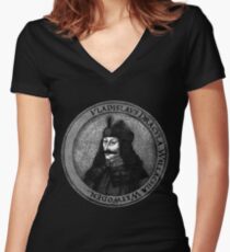 Vlad Dracula Tepes The Impaler Vampire Women's Fitted V-Neck T-Shirt