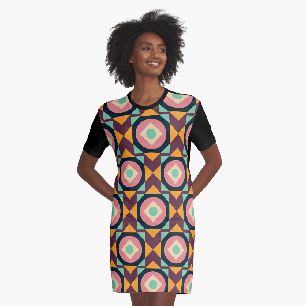 fitted graphic t shirt dress