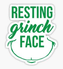 Resting Grinch Face Sticker