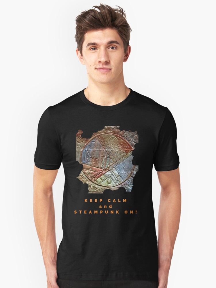 Alternate view of COOL STEAMPUNK ART KEEP CALM FUNNY QUOTE Slim Fit T-Shirt