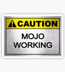 Pegatina Cuidado Mojo trabajando