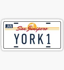 Black Mirror San Junipero Yorkie car plate Sticker
