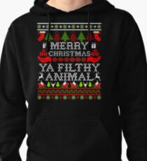 Christmas T-shirt - Merry Christmas Ya Filthy Animal Pullover Hoodie